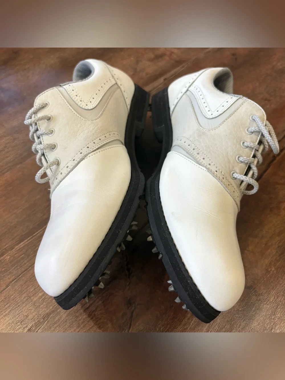 Footjoy Softjoys Terrains Golf Shoes Women Size 9.5M Gray and White Duramax Sole